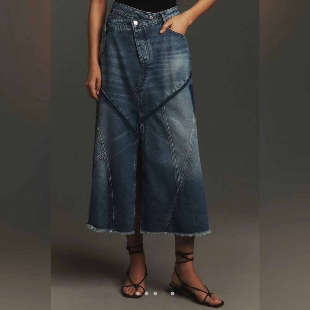 Anthropologie Pilcro Reworked Denim Midi Skirt, Various Sizes NWOT - Picture 4 of 4